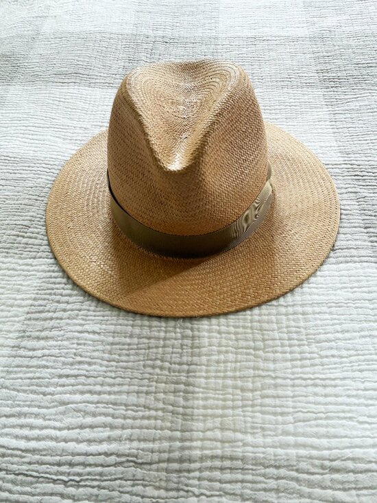 rag & bone Hand Woven Straw Panama Hat in Taupe with Twisted Ribbon Band main image 11